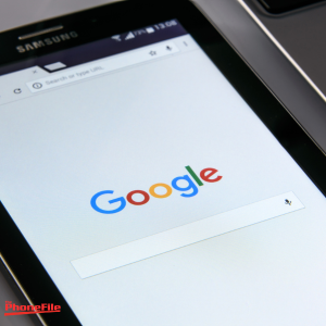 Google Search bar on a tablet